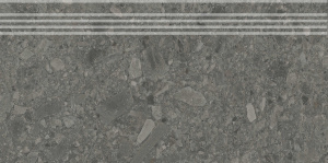 Kerama Marazzi Ступень Чеппо ди Гре антрацит матовый обрезной 30x60x0,9