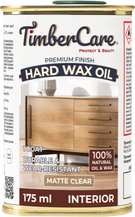 Защитное масло с твердым воском TimberCare Hard Wax Oil (цвет: прозрачный матовый)