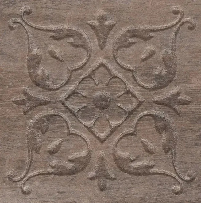 Kerama Marazzi Вставка Браш Вуд коричневый тёмный  9,9х9,9